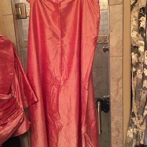 Full length 2 piece raw sold mother of bride dress